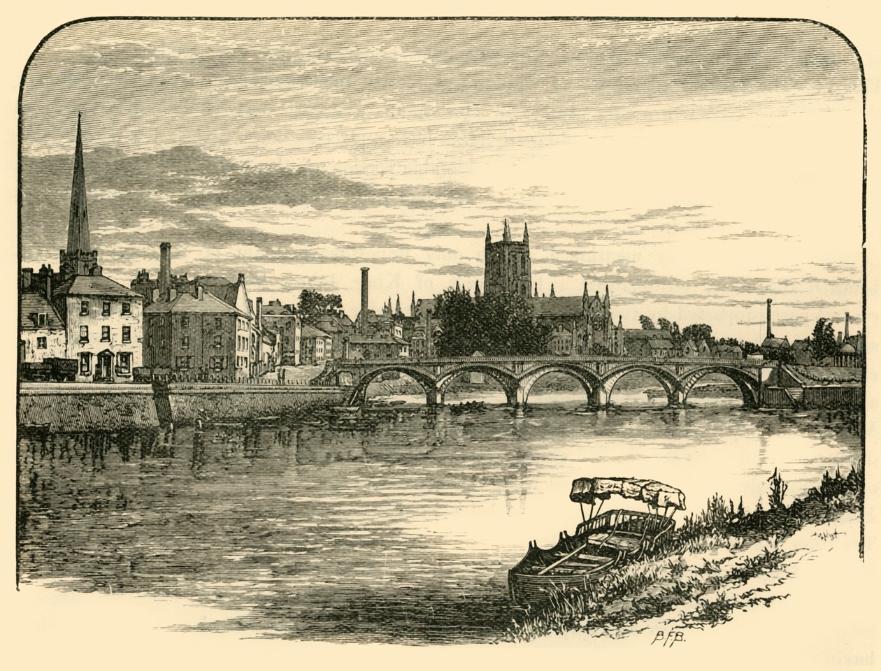 Worcester, z mostu kolejowego, 1898. autorstwa Unbekannt