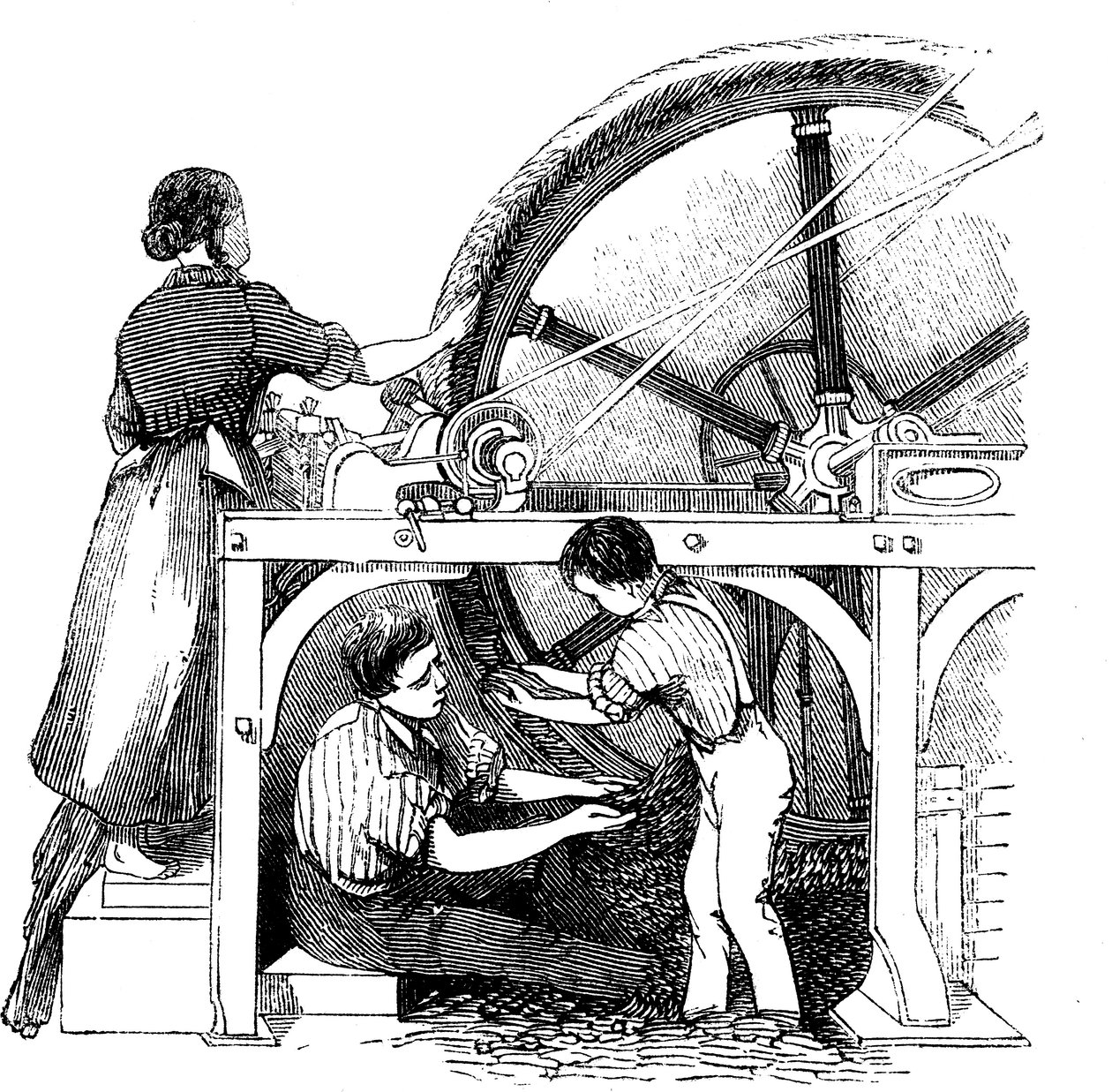 Produkcja czesankowa, c1845 autorstwa Unbekannt