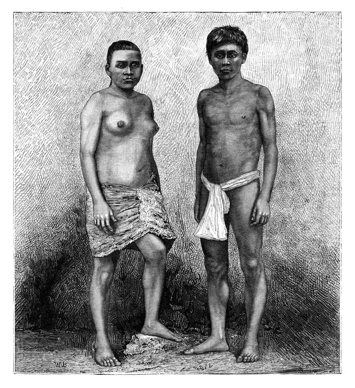 Młodzi Indianie Talamancas, Ameryka Środkowa, ok. 1890 r. autorstwa Unbekannt