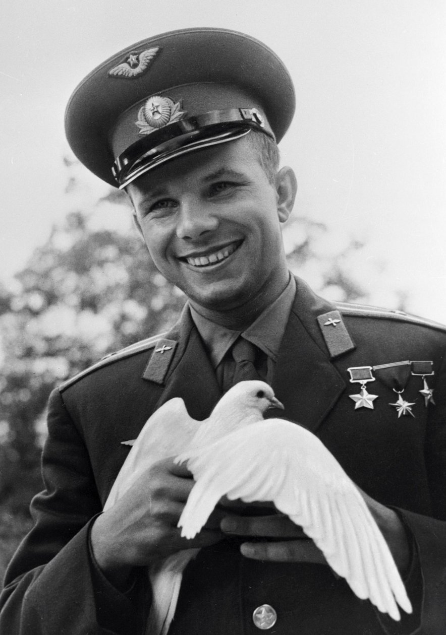 Jurij Gagarin, rosyjski kosmonauta, ok. 1963–1964 r. autorstwa Unbekannt