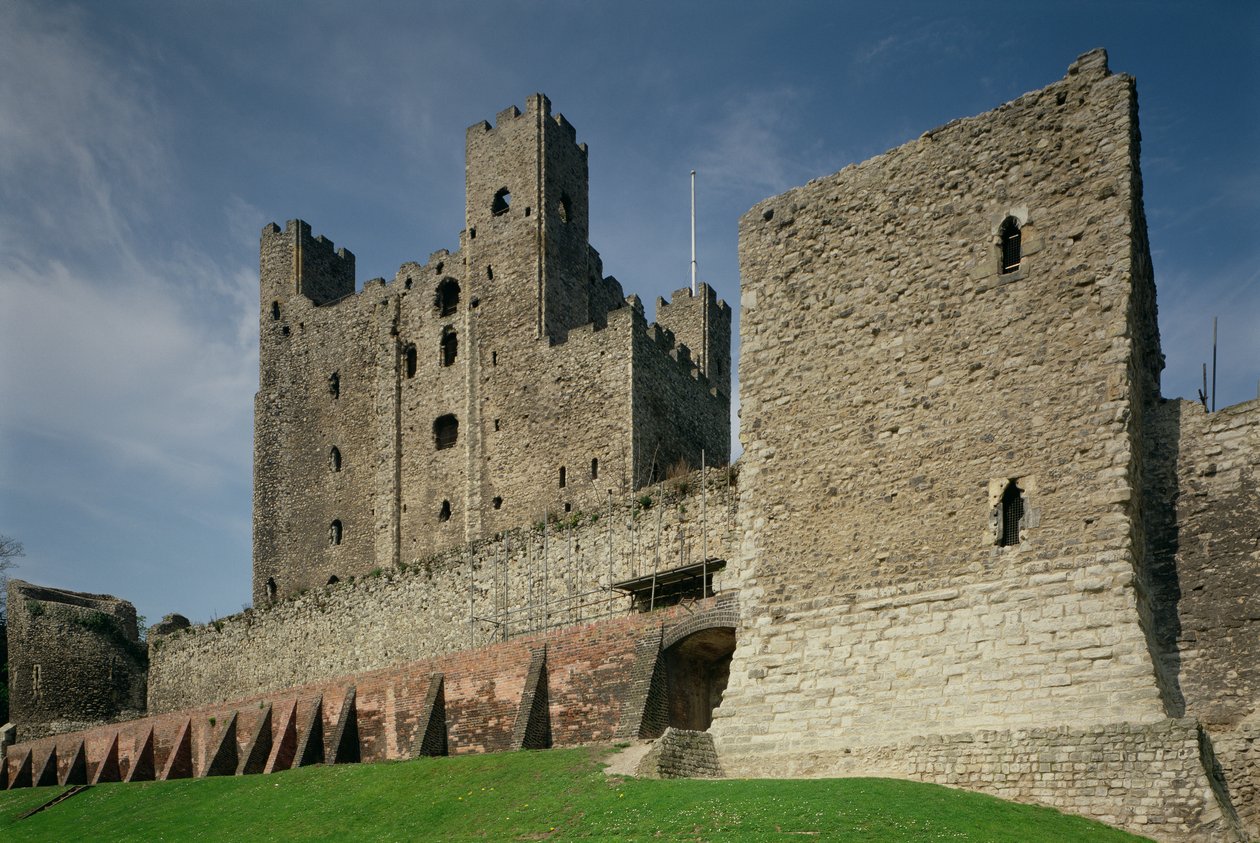 Widok zewnętrzny, zamek Rochester, Kent autorstwa Unbekannt Unbekannt