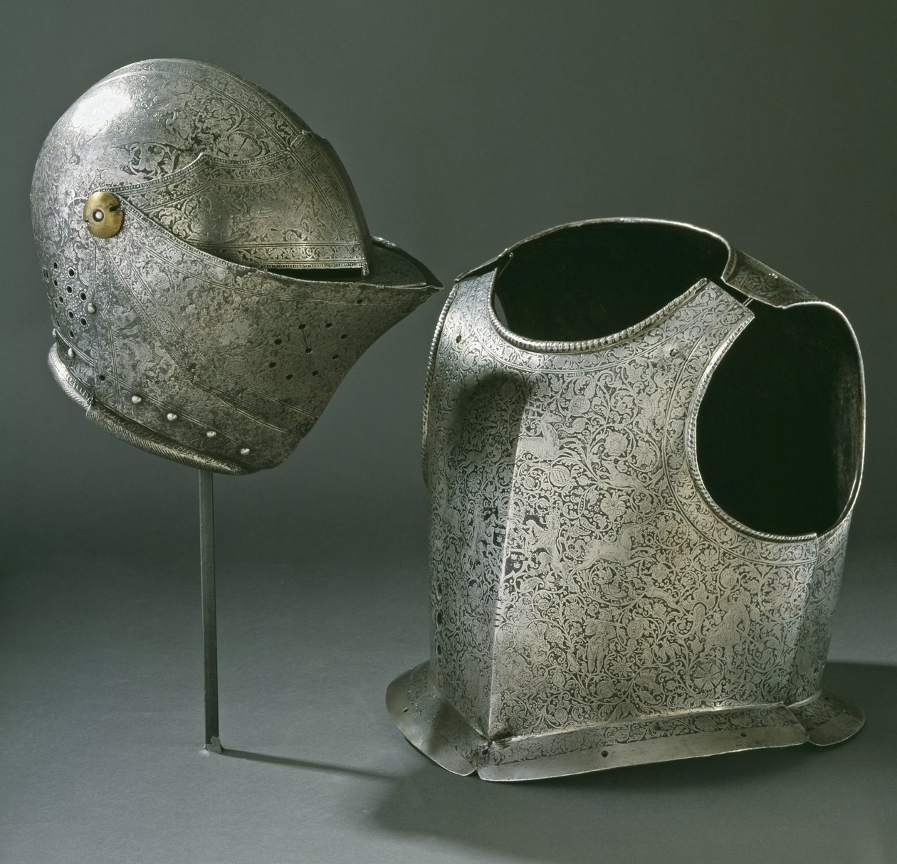 Hełm i zbroja, ok. 1620 (stal) autorstwa Unbekannt Unbekannt