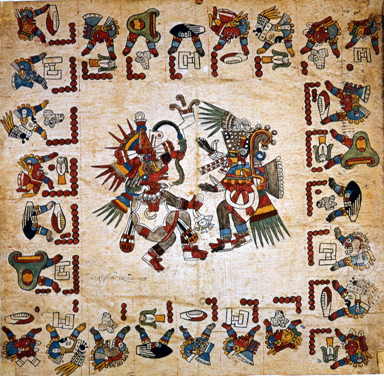 Fragment faksymiliowej kopii Codex Borbonicus autorstwa Unbekannt Unbekannt