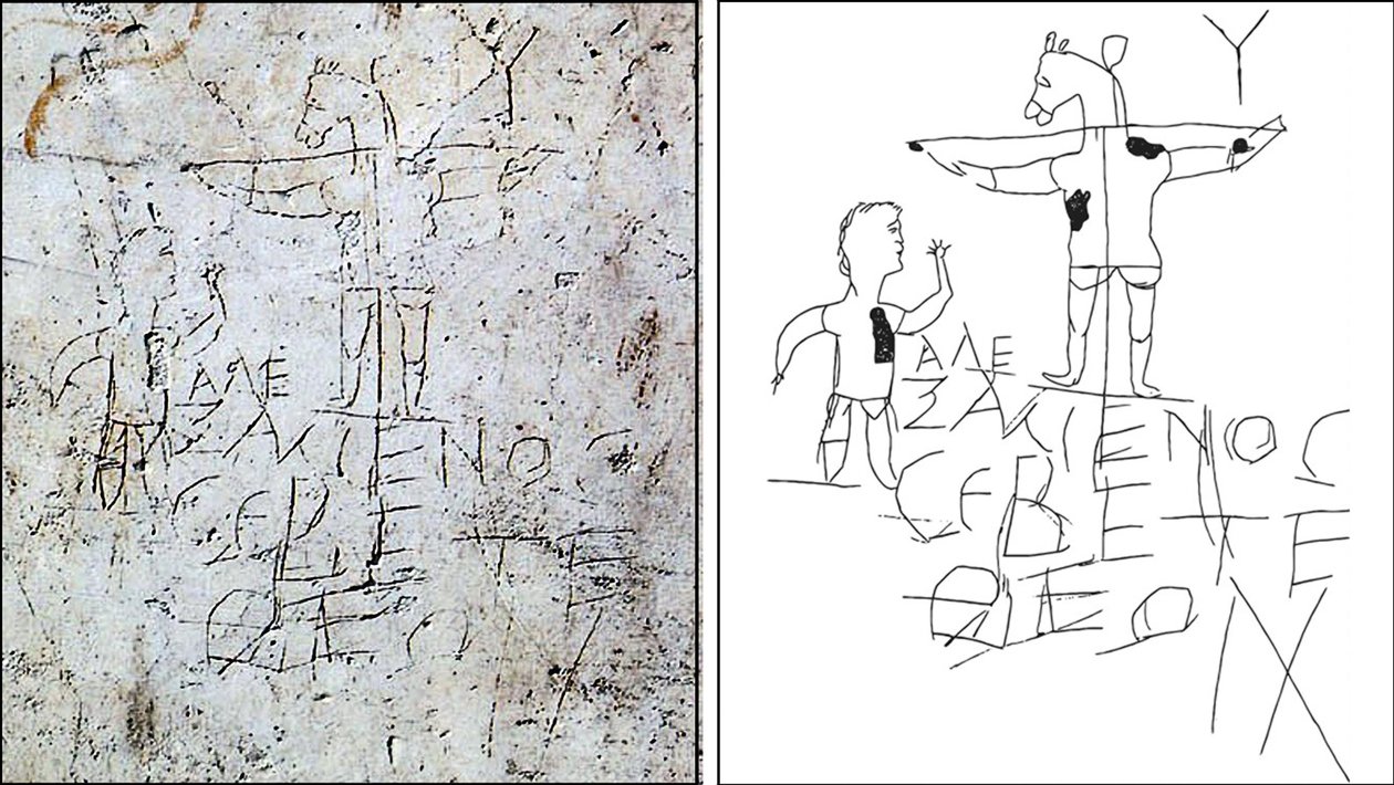 Graffiti Aleksamenosa, Antykwarium Palatyńskie, Rzym autorstwa Unbekannt Unbekannt