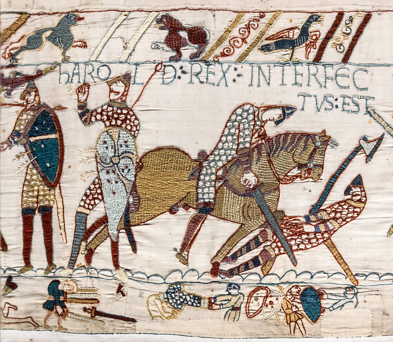 Król Harold zostaje zabity, Bayeux Tapestry autorstwa Unbekannt Unbekannt