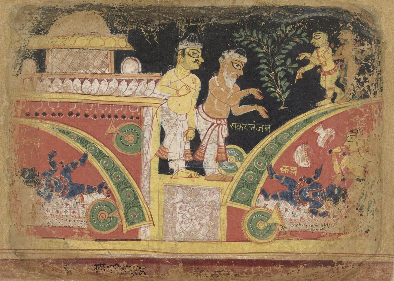 Kryszna przewracając wóz, anonimowy, ok. 1520-30 autorstwa Unbekannt Unbekannt