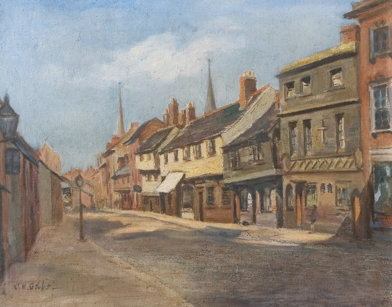 Little Park Street, Coventry, przedstawiający pierwszy kościół katolicki, koniec XIX–XX w. autorstwa Unbekannt Unbekannt