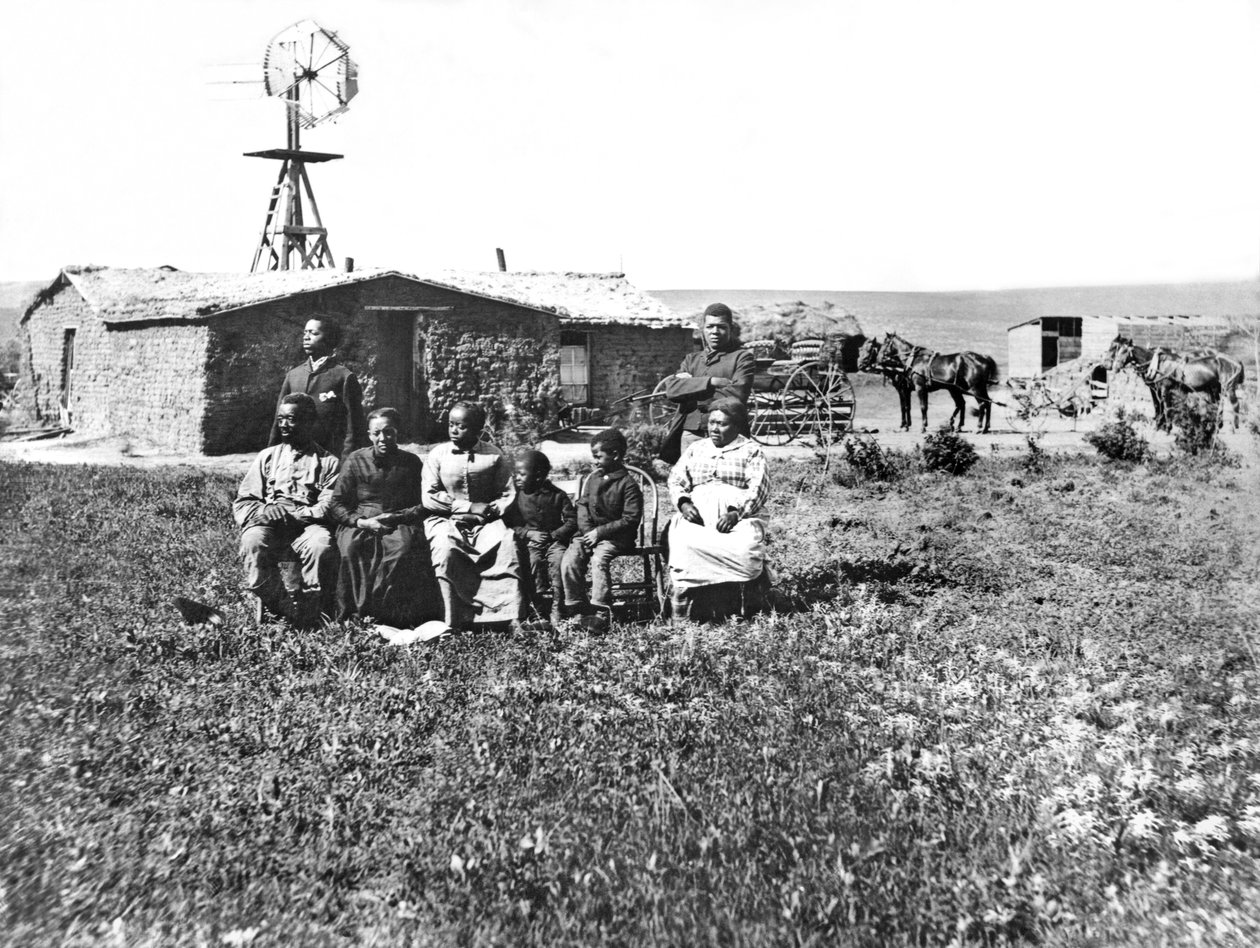 Pionierski portret rodzinny, hrabstwo Custer, Nebraska, 1888 r. autorstwa Unbekannt Unbekannt