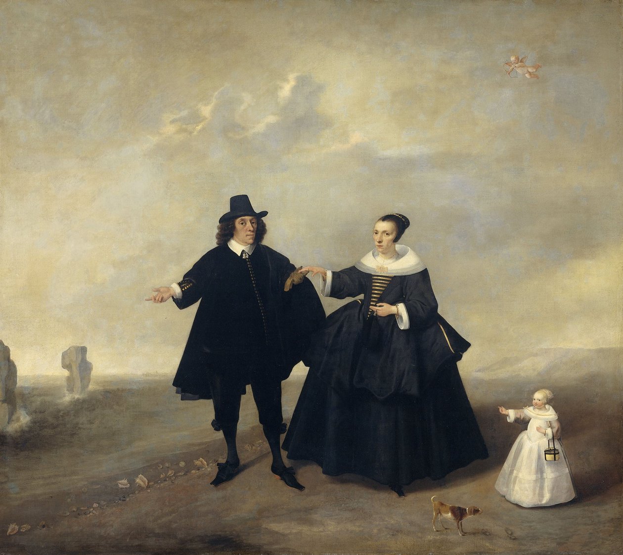 Portret małżeństwa z dzieckiem, członków rodziny Beresteyn, ok.1655 autorstwa Unbekannt Unbekannt