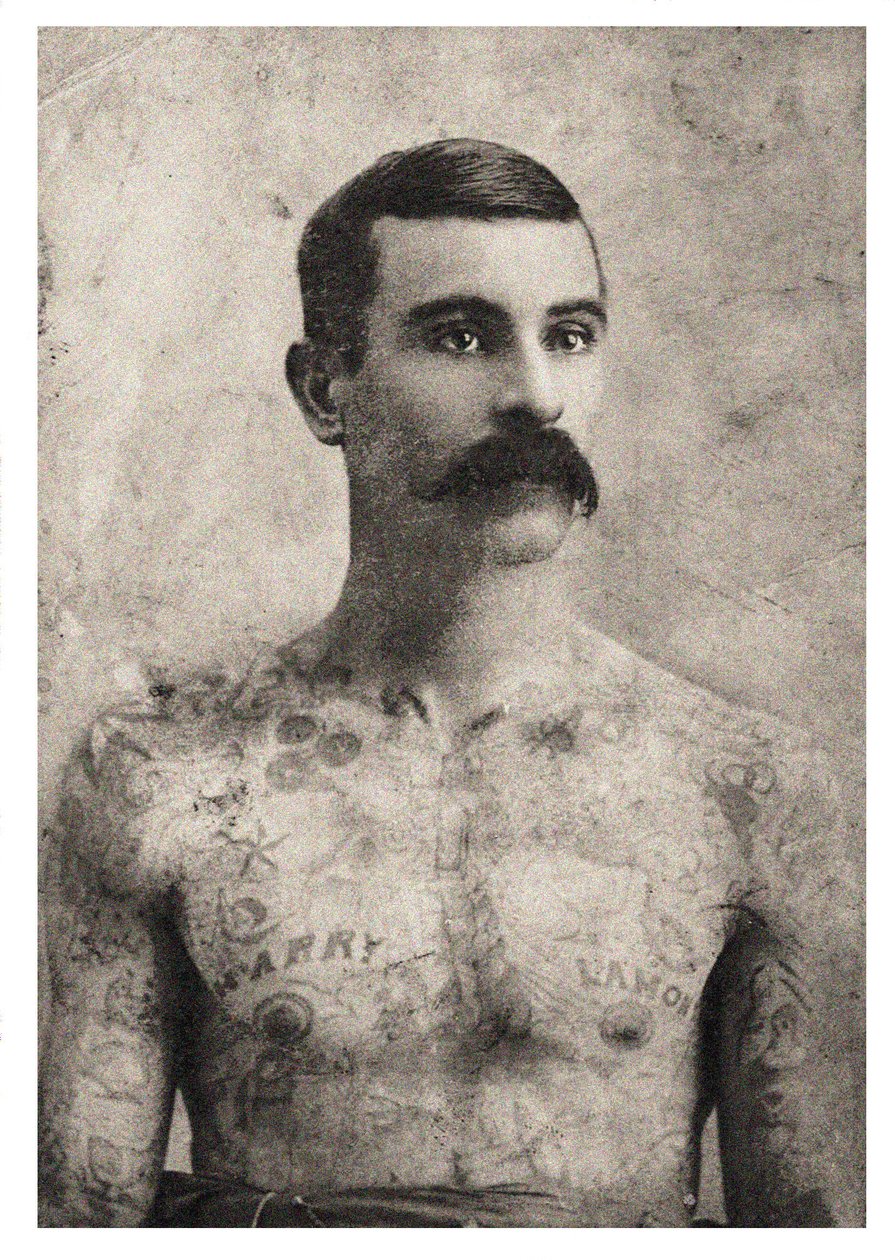 Portret wytatuowanego brytyjskiego żołnierza, ok. 1909 autorstwa Unbekannt Unbekannt