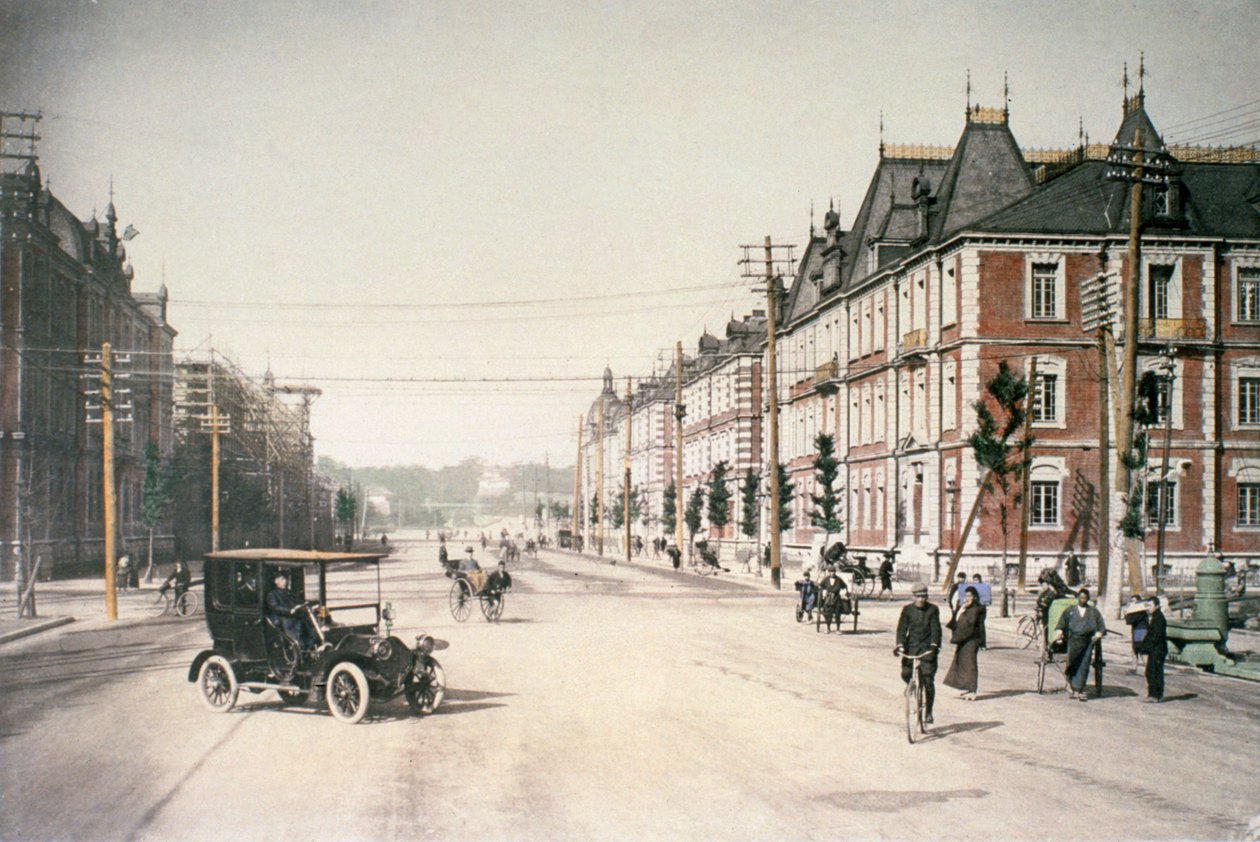 Scena uliczna w Tokio, Japonia, ok. 1895-1900 autorstwa Unbekannt Unbekannt