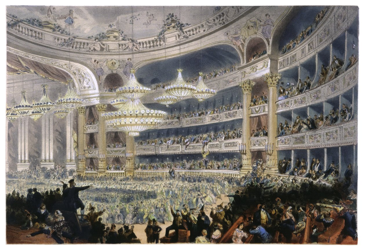 Bal w Paryżu, ok. 1870 r. (litografia) autorstwa Unbekannter Künstler