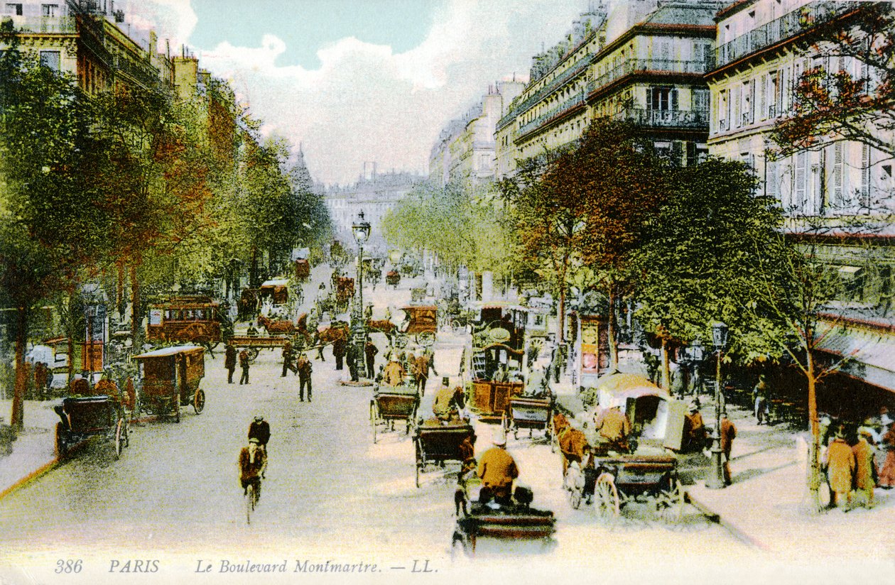 Bulwar Montmartre, Paryż, ok. 1900 r. autorstwa Unbekannter Künstler