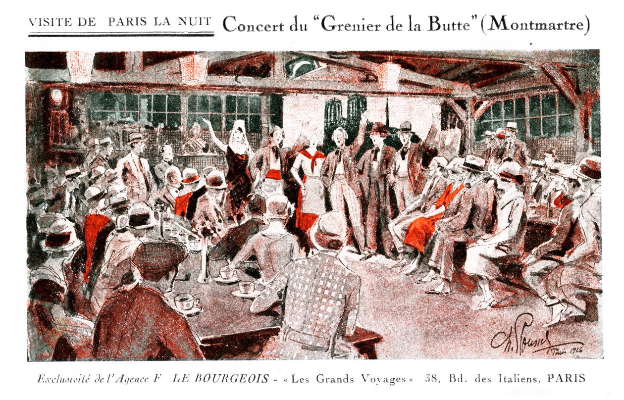 Koncert w Grenier de la Butte, Montmatre autorstwa Unbekannter Künstler