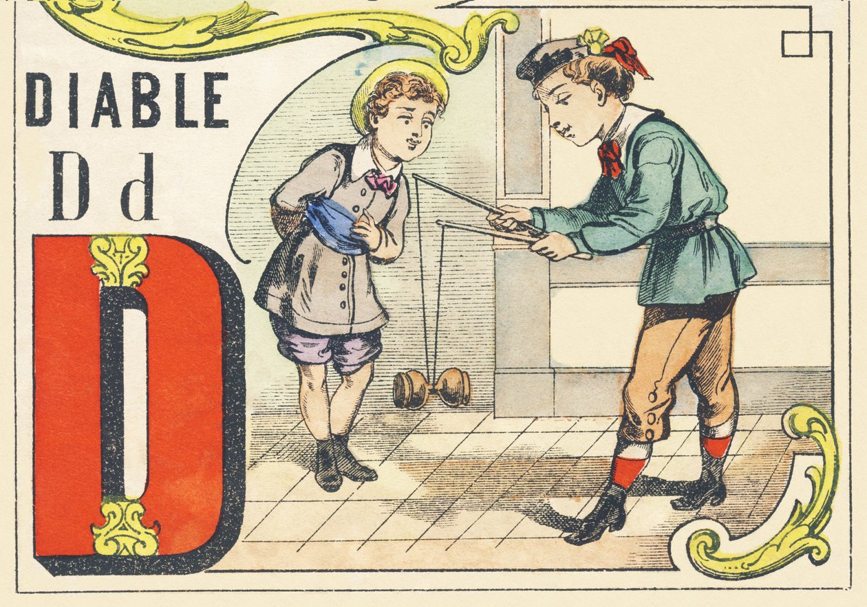 D: diabeł - alfabet gier, ok. 1890 (ilustracja) autorstwa Unbekannt