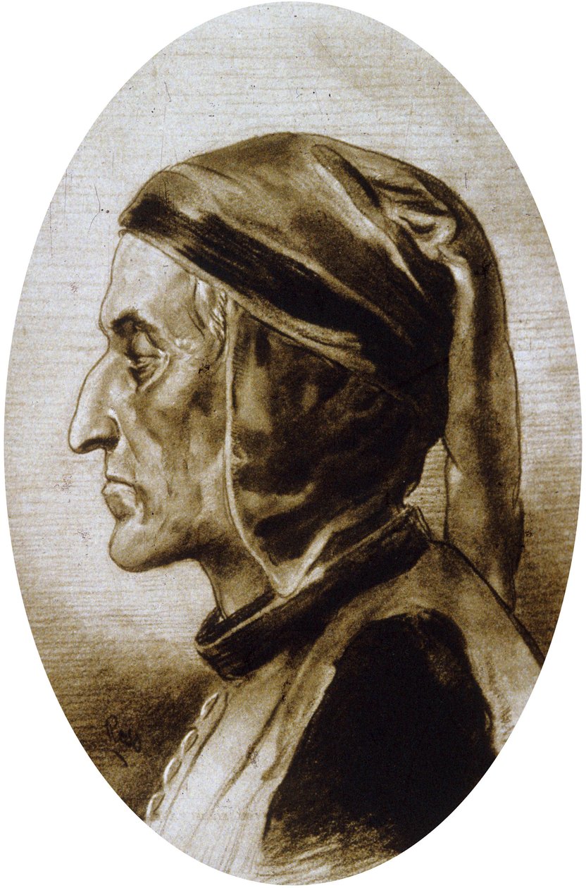 Dante Alighieri (rysunek) autorstwa Unbekannter Künstler