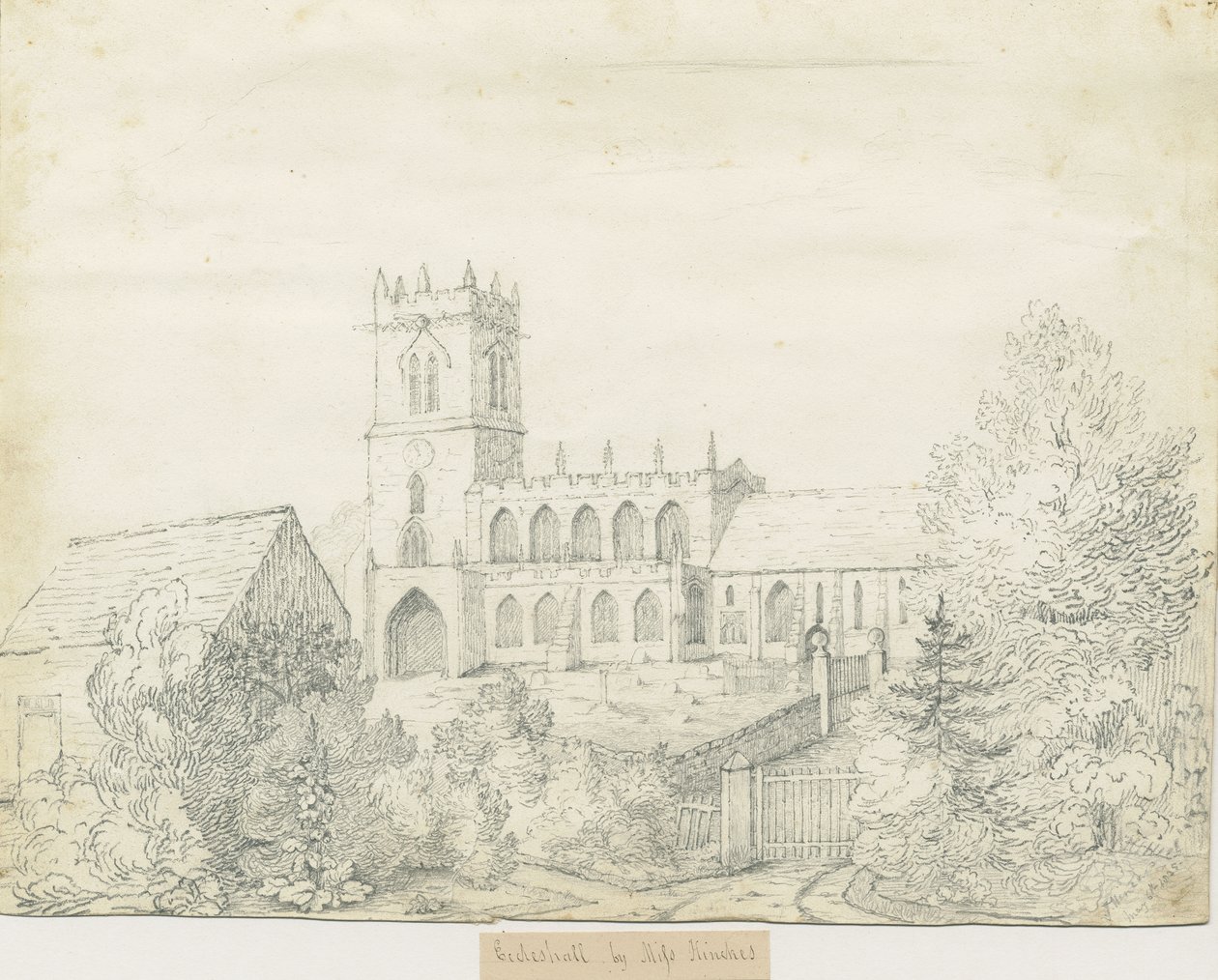 Kościół Eccleshall: rysunek ołówkiem, 6 maja 1825 r. autorstwa Unbekannt