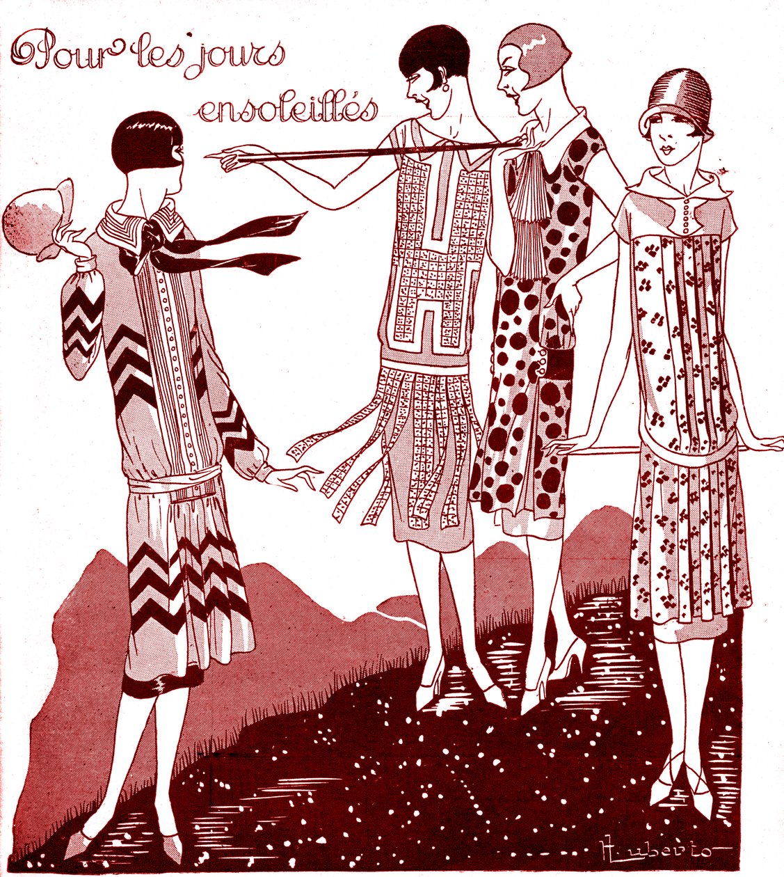 Moda: sukienki dzienne w maju 1925 r. autorstwa Unbekannter Künstler