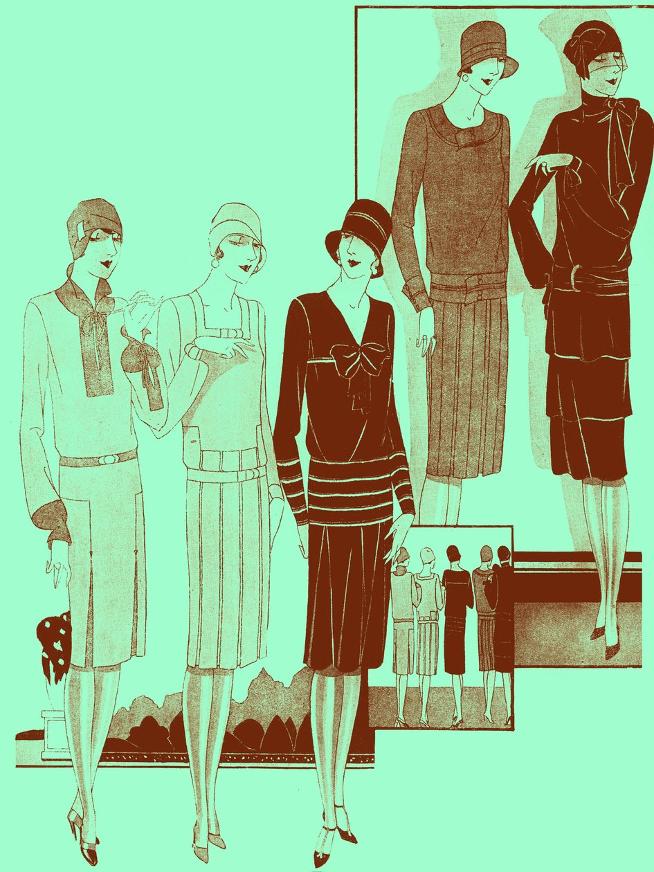 Moda: sukienki na wiosnę 1928 autorstwa Unbekannter Künstler