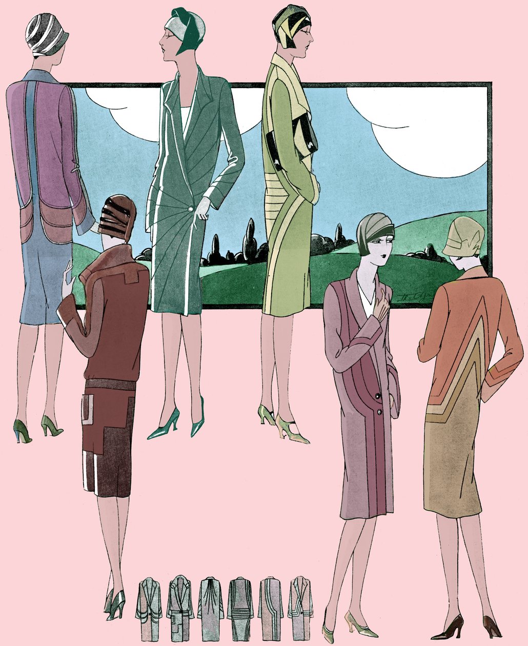 Moda: lekkie płaszcze na wiosnę 1928 autorstwa Unbekannter Künstler