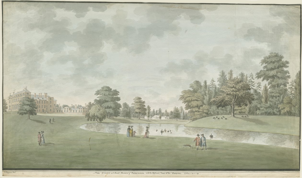 Fisherwick Hall: malowanie akwarelą, 1786 autorstwa Unbekannt