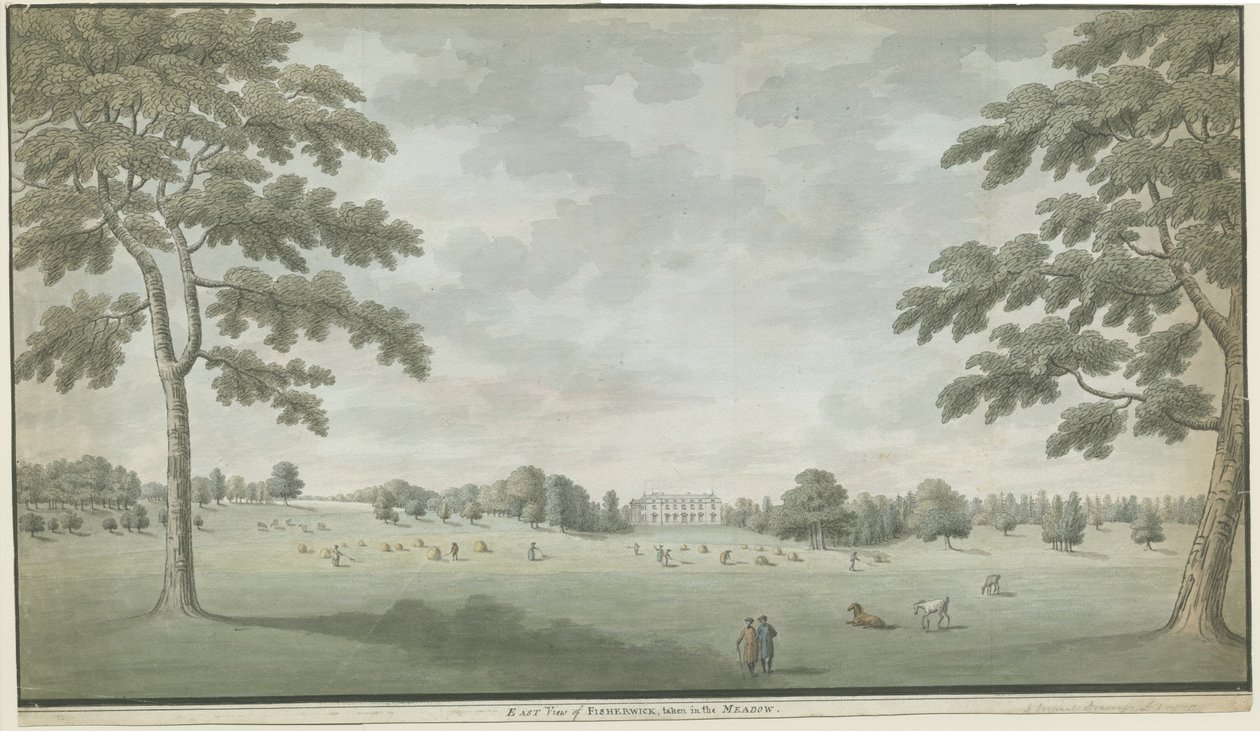 Fisherwick Hall: malarstwo akwarelowe, bd [1786] autorstwa Unbekannt