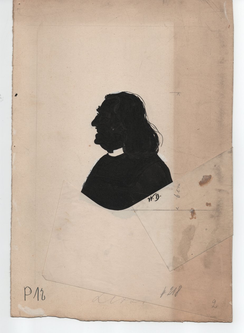 Franciszek Liszt (1811-1886) (ok. 1850, sylwetka) autorstwa Unbekannter Künstler