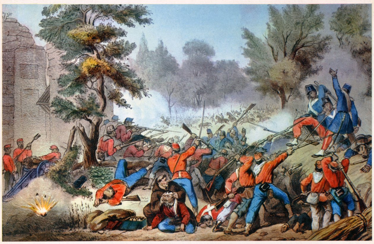 GARIBALDINI W SESSA COMBAT 1860 (druk) autorstwa Unbekannter Künstler