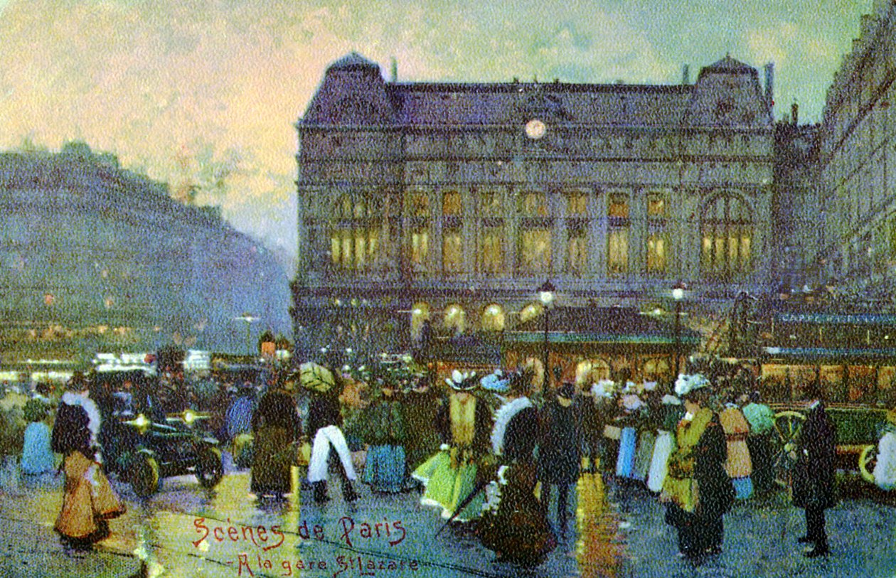 Gare St Lazare, Paryż, ok. 1900 r. autorstwa Unbekannter Künstler