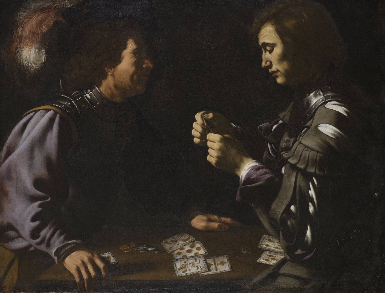 Grammatica - The Gamblers (óleo sobre tela) polonês autorstwa Unbekannter Künstler