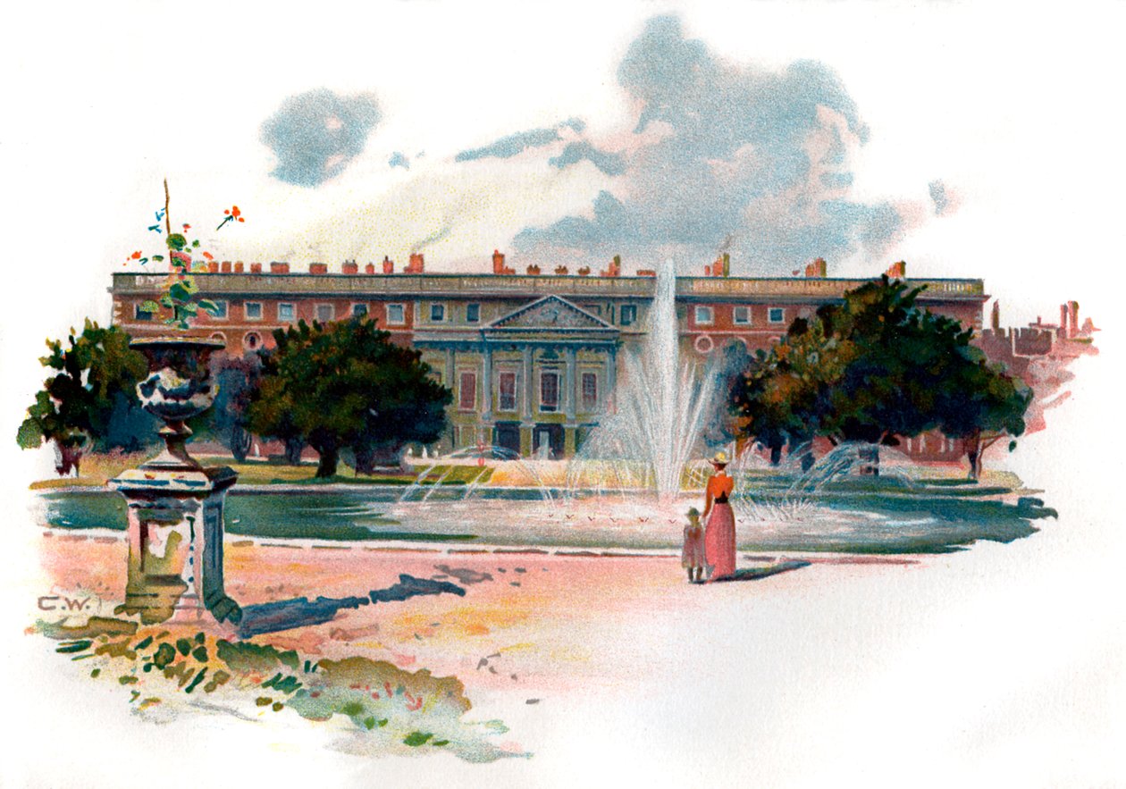 Hampton Court, front wschodni autorstwa Unbekannter Künstler