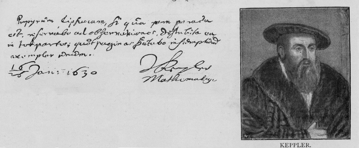 Pismo i podpis Johannesa Keplera (1571-1630) autorstwa Unbekannt
