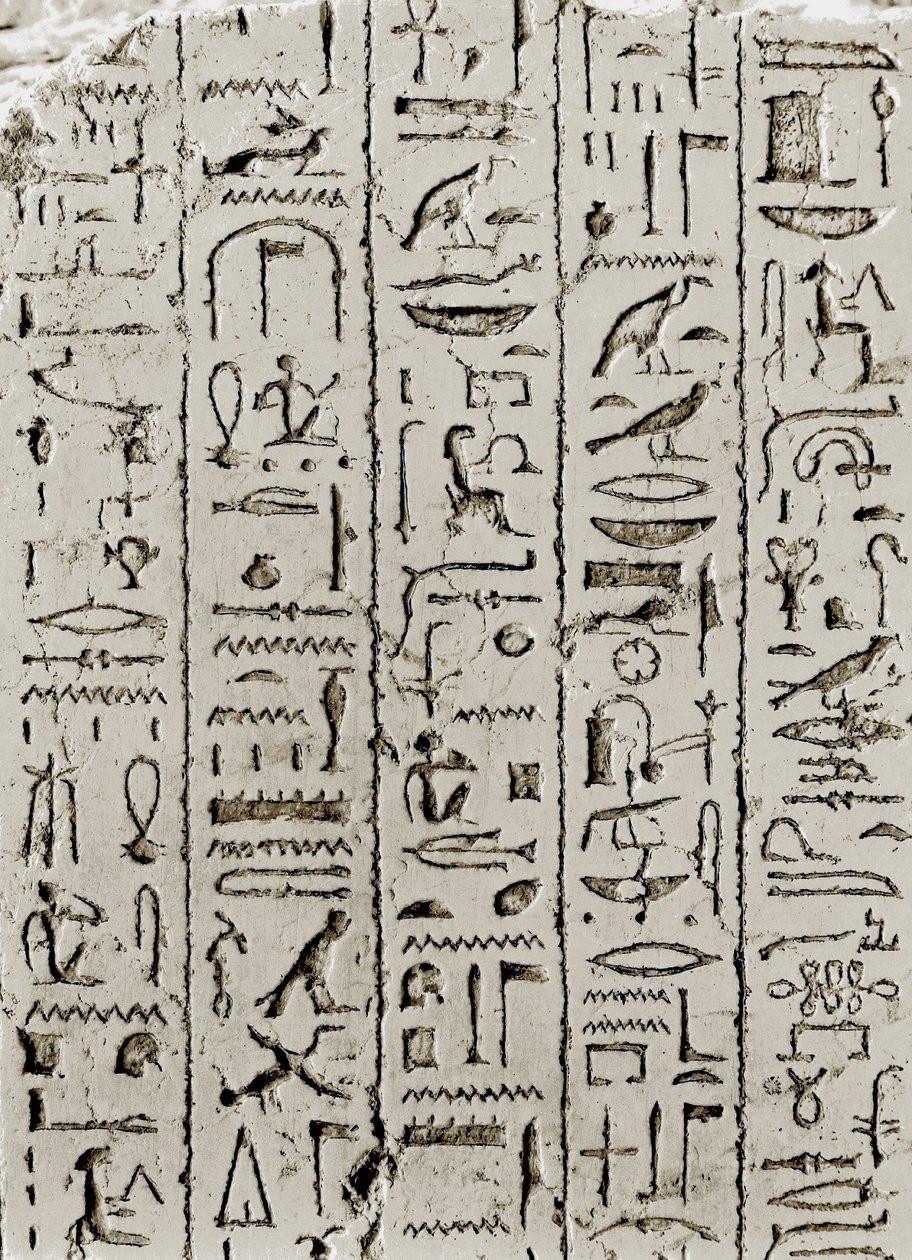 Hieroglify z okresu Ramesside, Denderah, Egipt. autorstwa Leopold Blonder