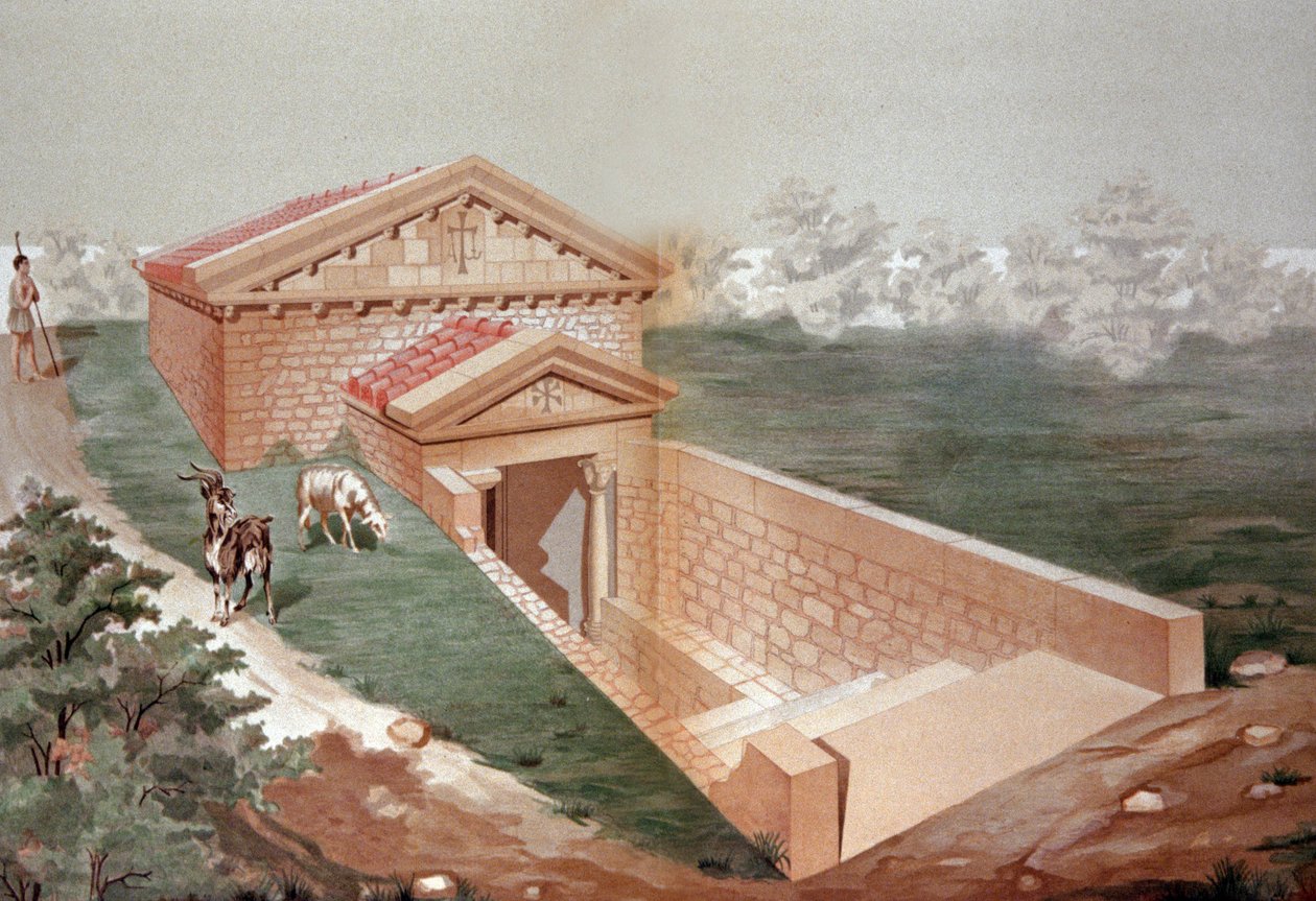 Hypogee Martyrium z Poitiers, ok. 1880 r. (litografia) autorstwa Unbekannter Künstler
