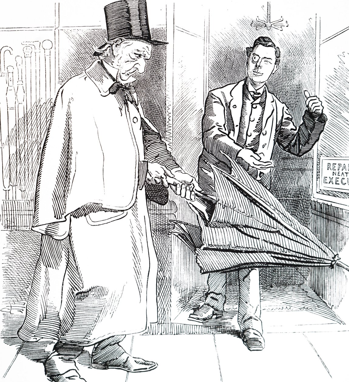 Joseph Chamberlain i William Ewart Gladstone. autorstwa Unbekannt