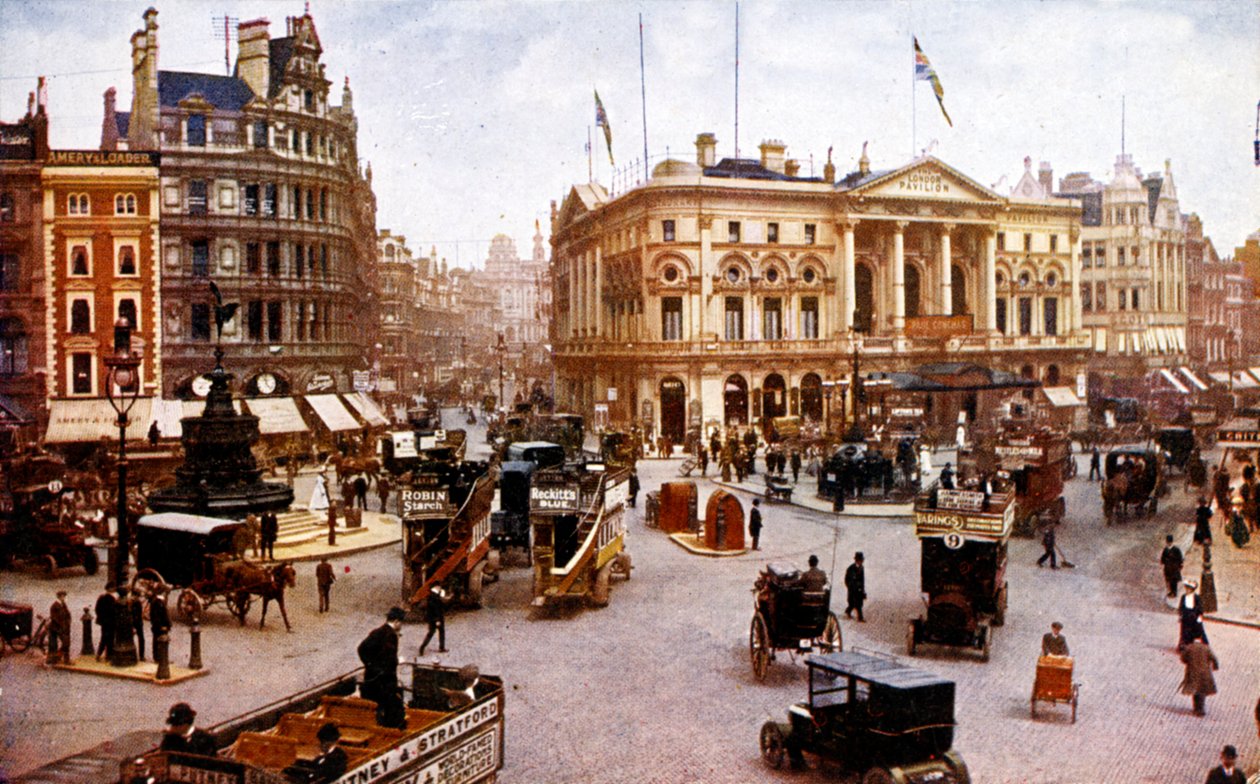Londyn - Piccadilly Circus, początek XX wieku (pocztówka) autorstwa Unbekannter Künstler