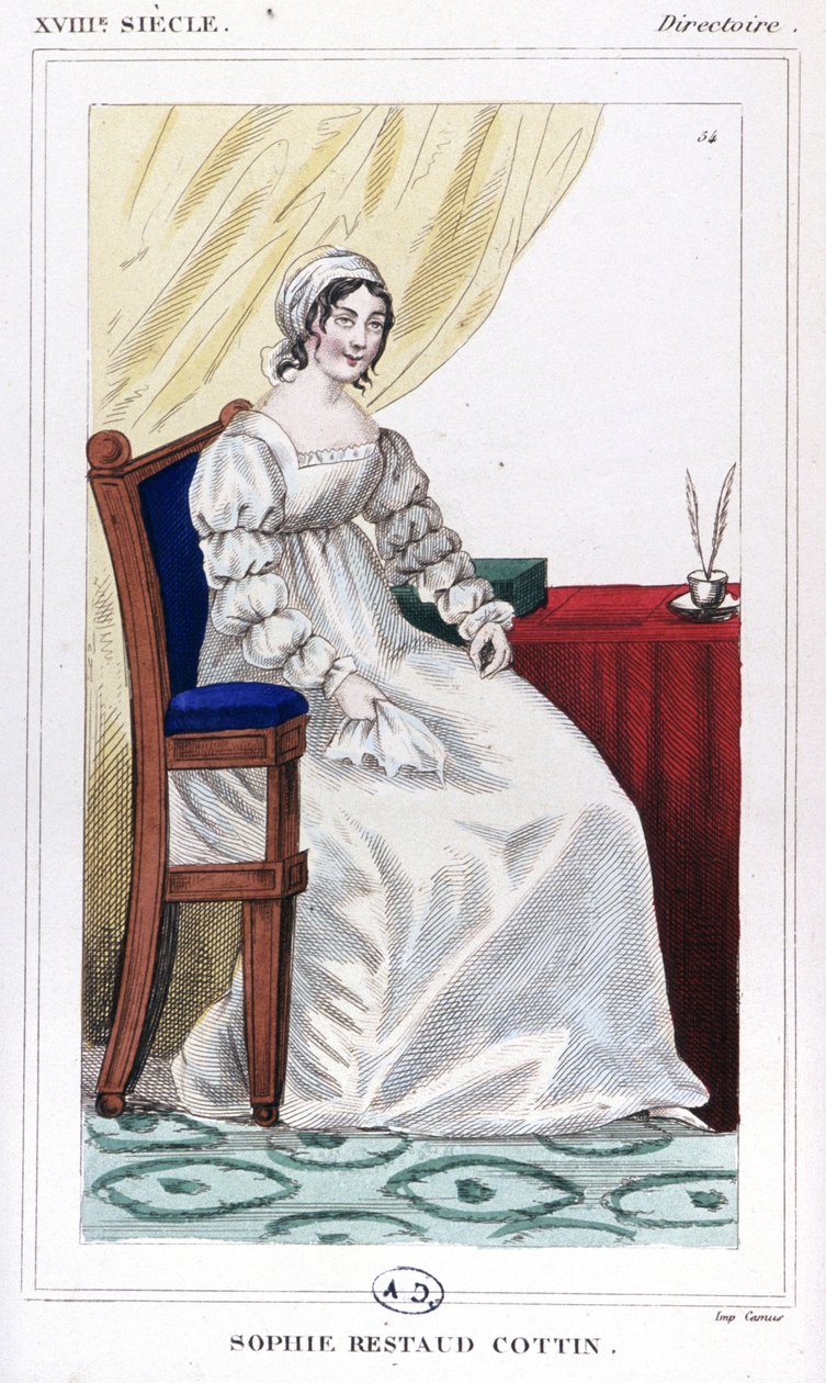 Pani Cottin, ok. 1810 r. (rycina) autorstwa Unbekannter Künstler