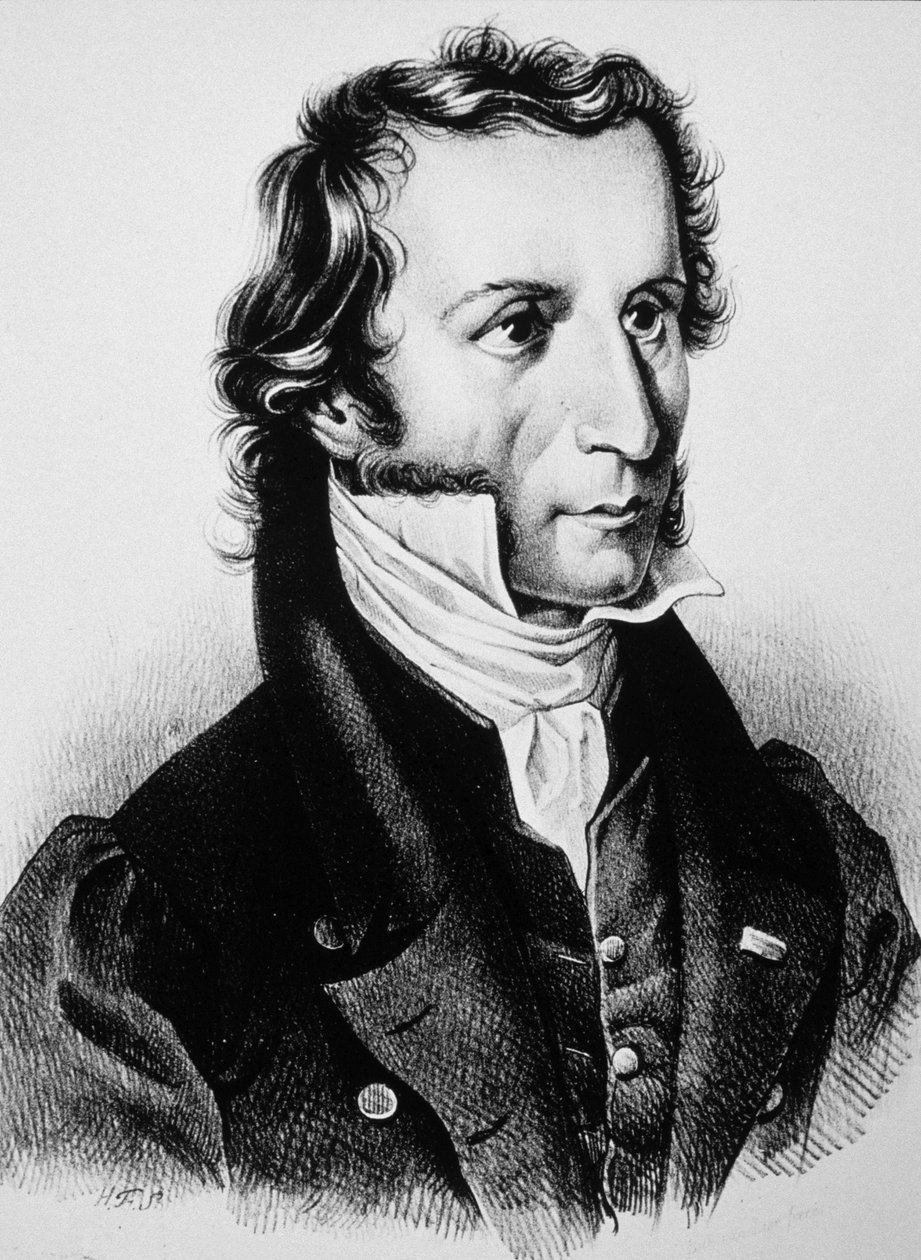 Niccolo Paganini, ok. 1850 r. (rycina) autorstwa Unbekannter Künstler