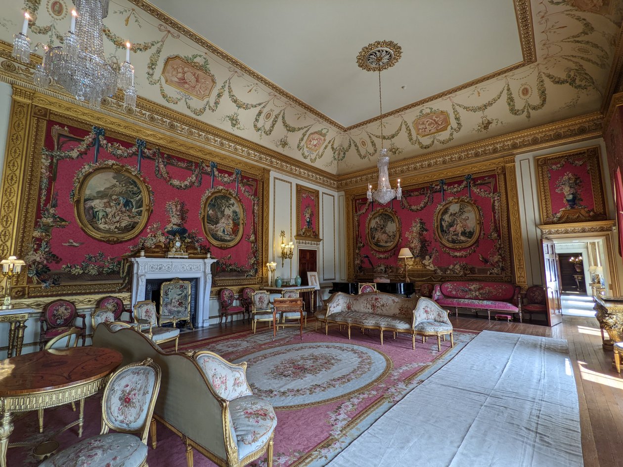 Salon Czerwonego Gobelinu, Nottinghamshire, Anglia (zdjęcie) autorstwa Unbekannter Künstler