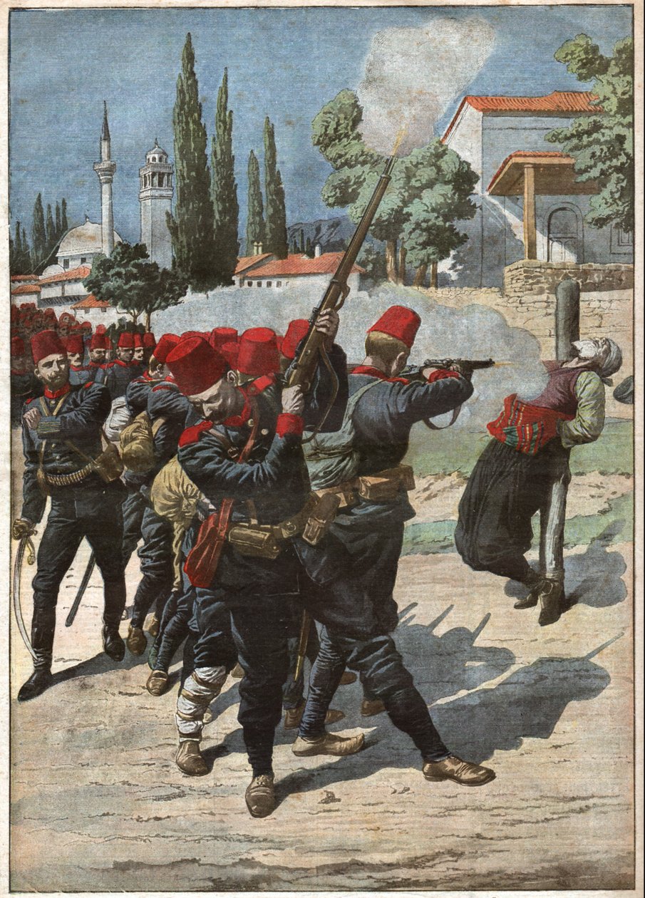 Rewolta i Albania. Zamieszki w Albanii. autorstwa Nicolas Liez