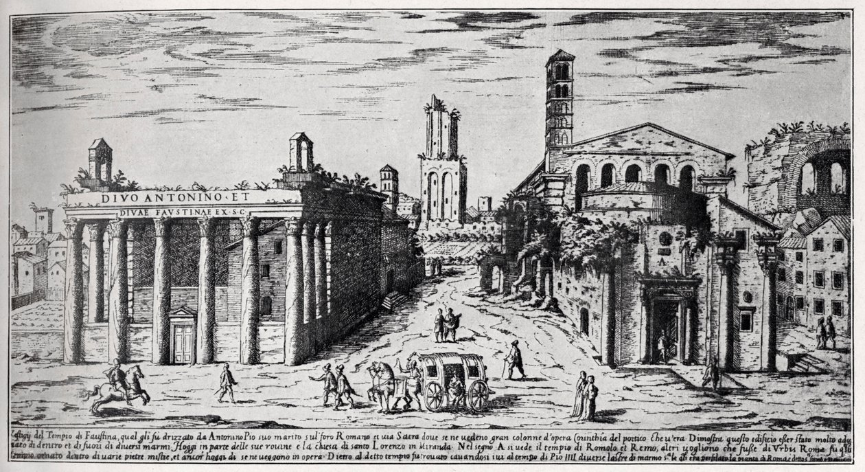 Forum Romanum XVI wiek (rycina) autorstwa Unbekannter Künstler