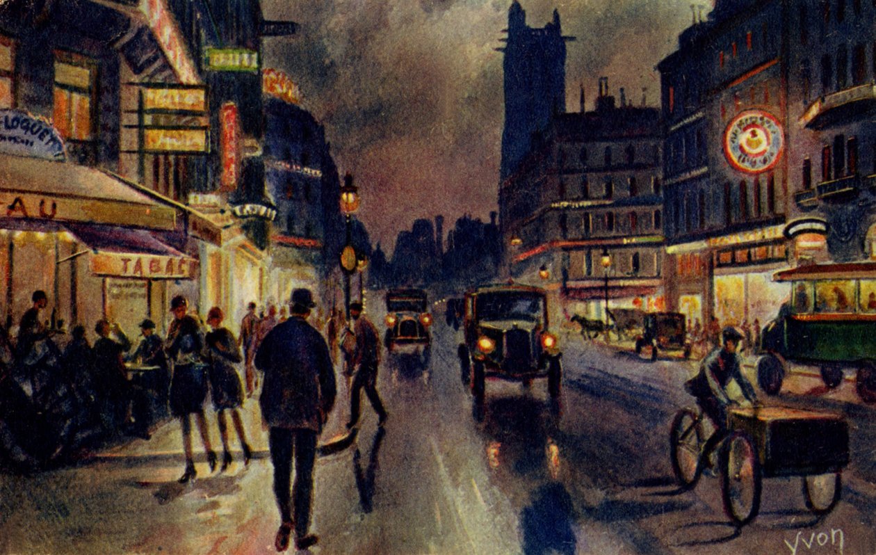 Rue de Rivoli, Paryż, ok. 1933 r. (pocztówka) autorstwa Unbekannter Künstler