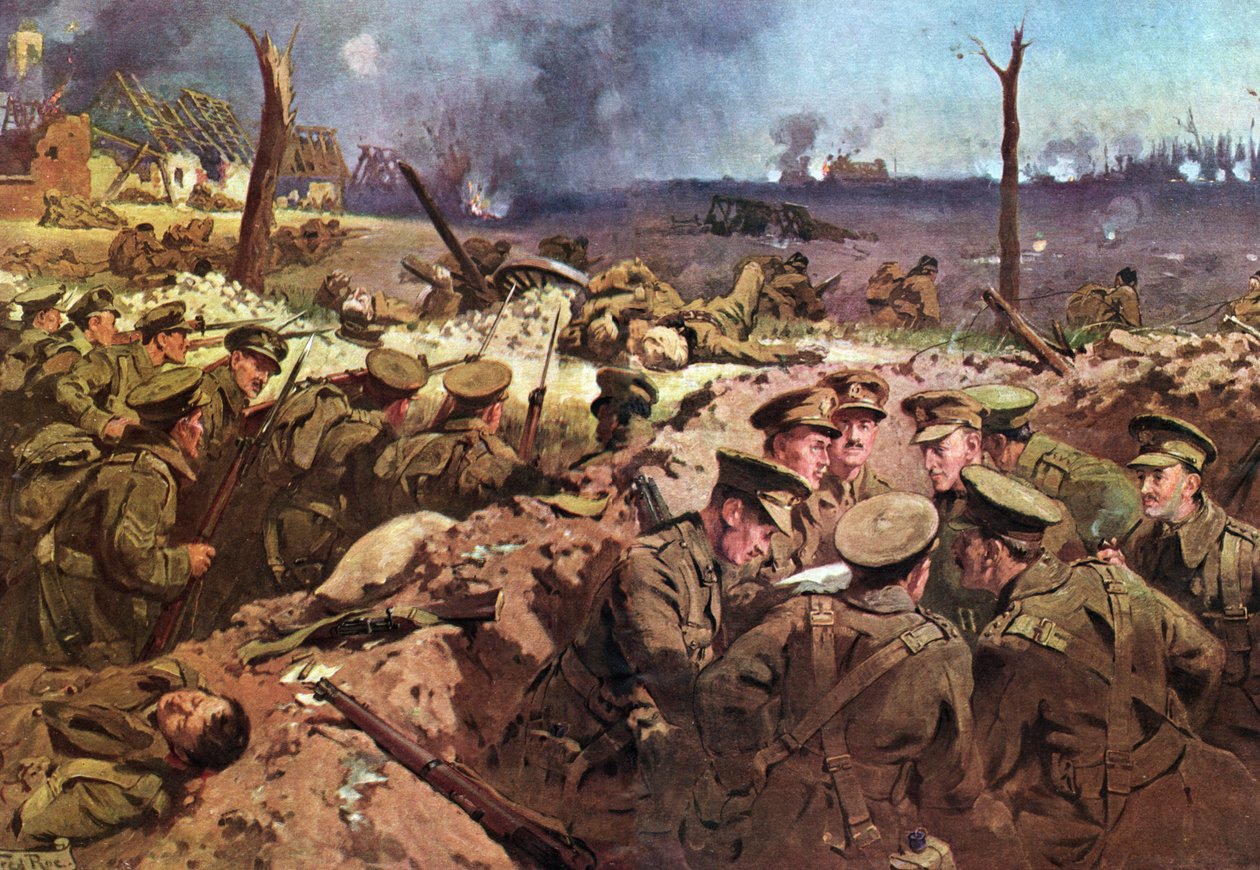 4. pułk Suffolks w Neuve Chapelle autorstwa Unbekannter Künstler