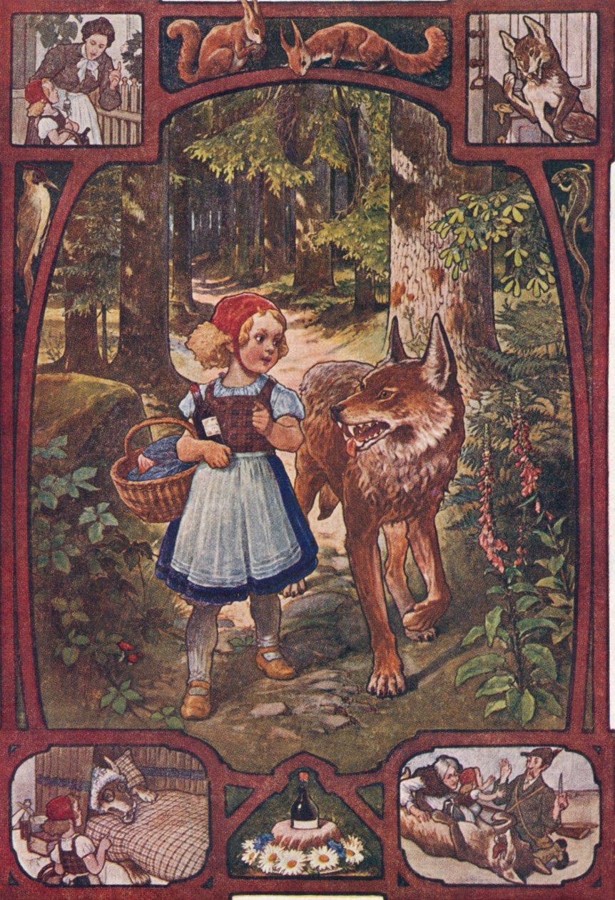 Czerwony Kapturek, ok. 1910 (druk) autorstwa Unbekannter Künstler