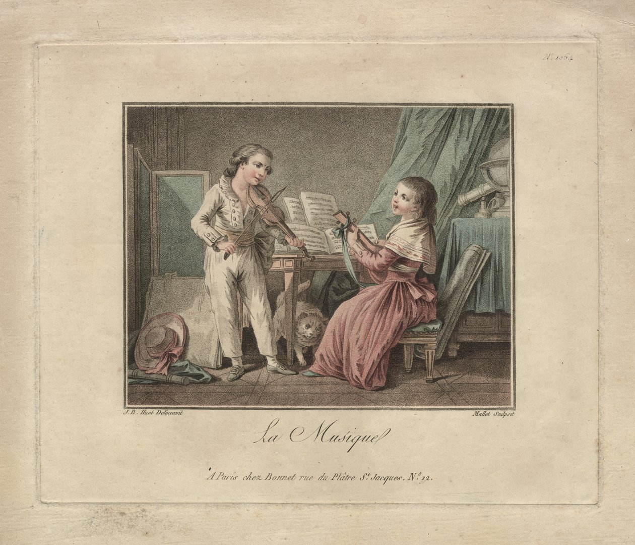 Muzyka, ok. 1780 r. (rycina) autorstwa Unbekannter Künstler