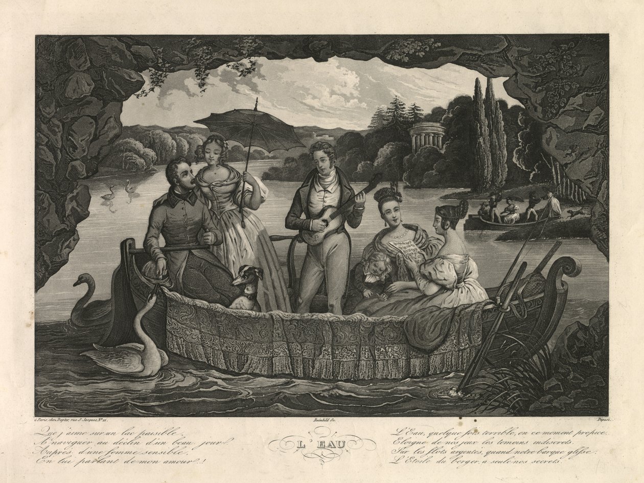 Woda, Paryż, ok. 1835 r. (grawerunek) autorstwa Unbekannter Künstler