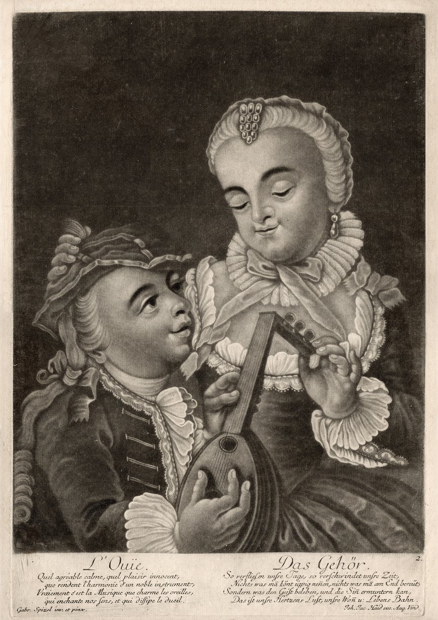 Rozprawa, Augsburg, ok. 1760 r. (rycina) autorstwa Unbekannter Künstler