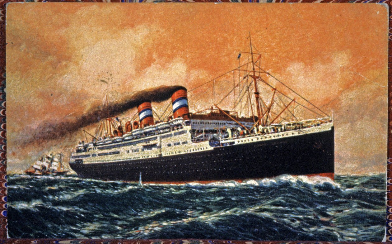 Liniowiec Conte Grande, ok. 1930 r. (ilustracja) autorstwa Unbekannter Künstler