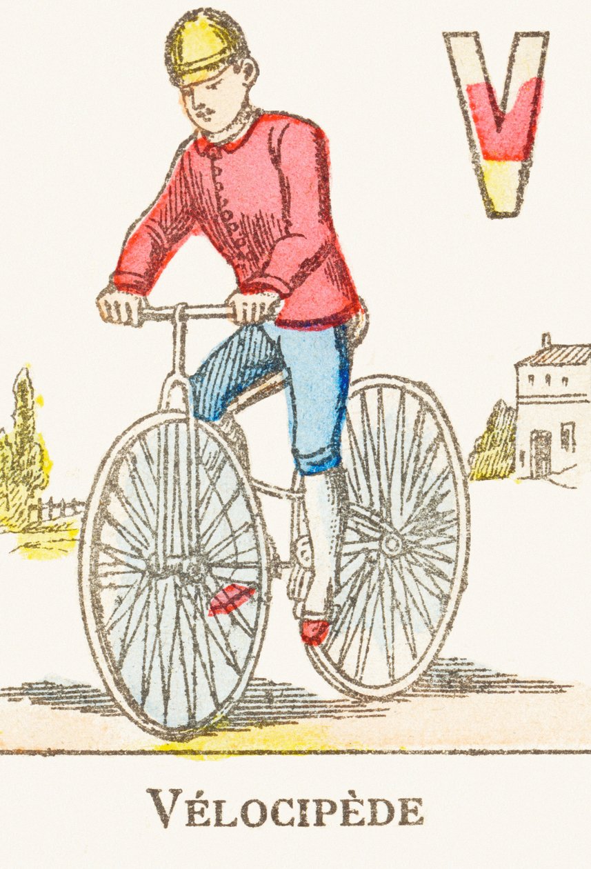 V: Velocipede - alfabet gier, c.1890 (grawerowanie) autorstwa Unbekannt