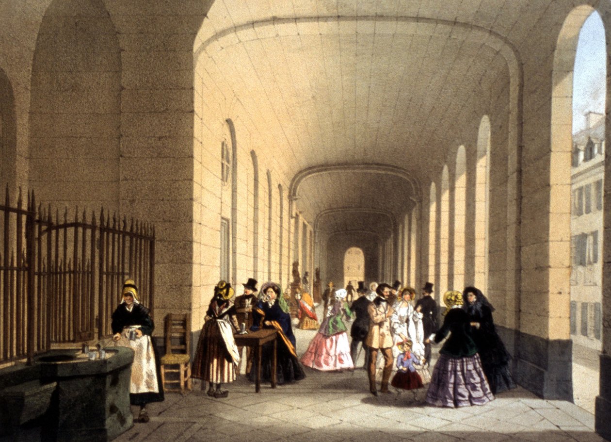 Uzdrowisko Vichy, rycina, Francja, ok. 1860 r. autorstwa Unbekannter Künstler